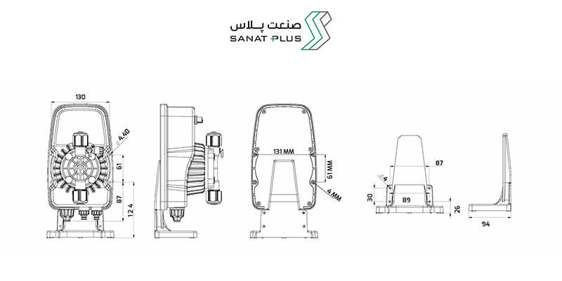 ابعاد و اندازه دوزینگ پمپ آنتک سری NOVA